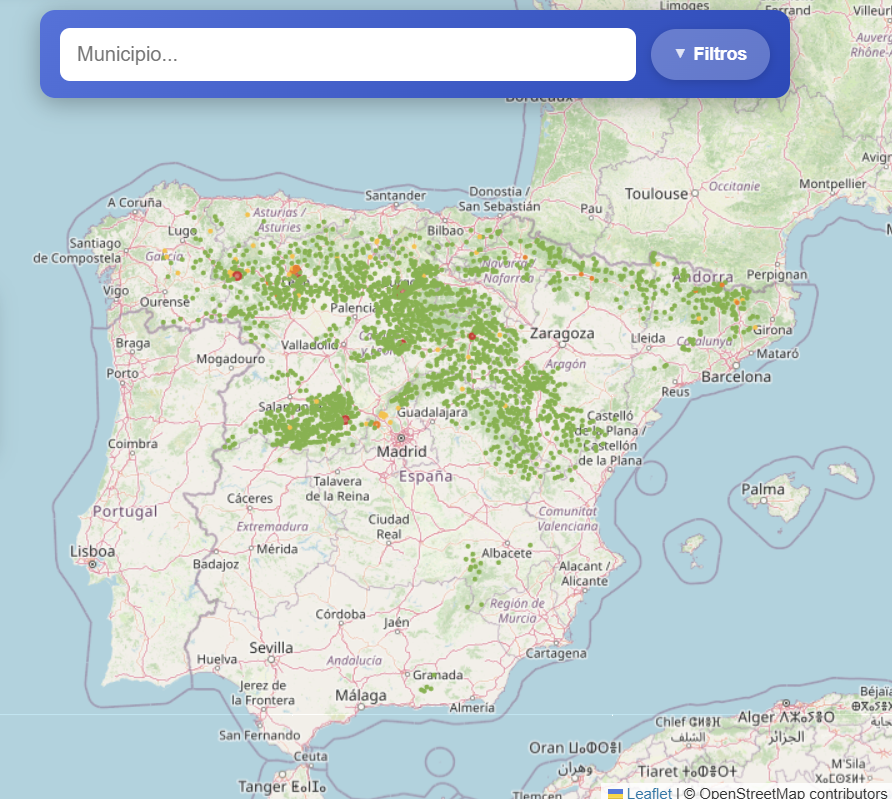 Mapa de zonas climáticas de España